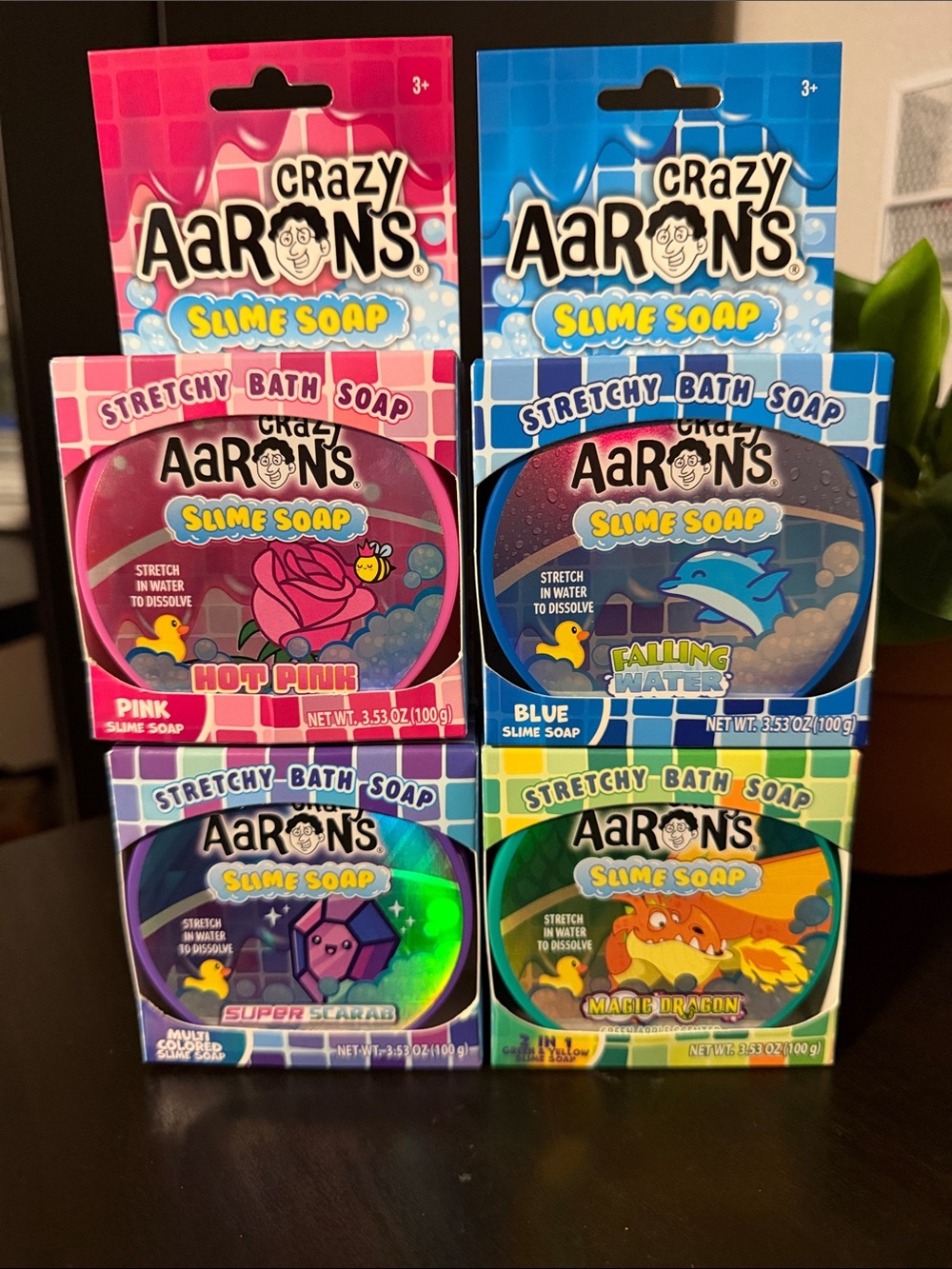 FOUR 4 Crazy Aarons Slime Soap Kids Bath Stretchy Soap